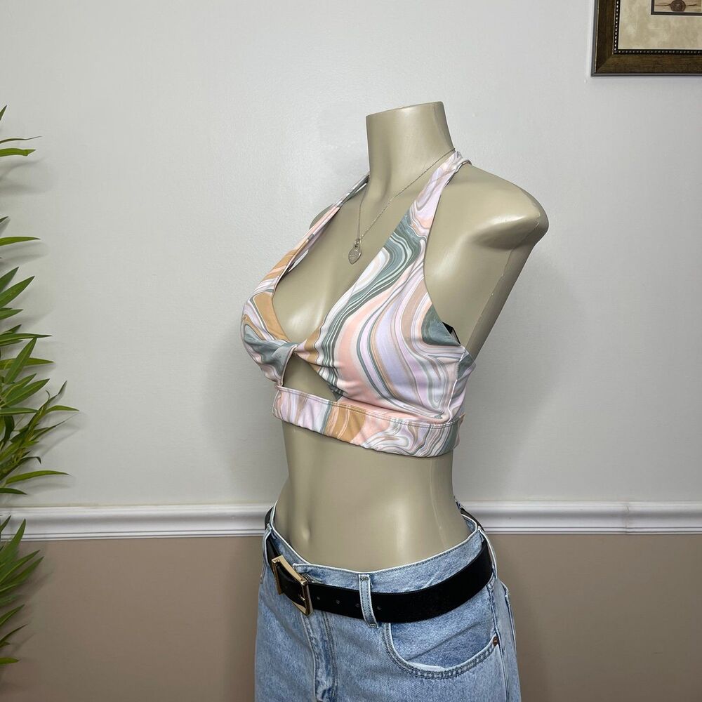 Beach Riot Marble Twist-Front Racerback Sports Bra - Picture 6 of 11